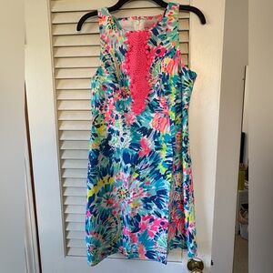 Lilly Pulitzer Sleeveless Floral Shift Dress in Aqua, Pink, Blue